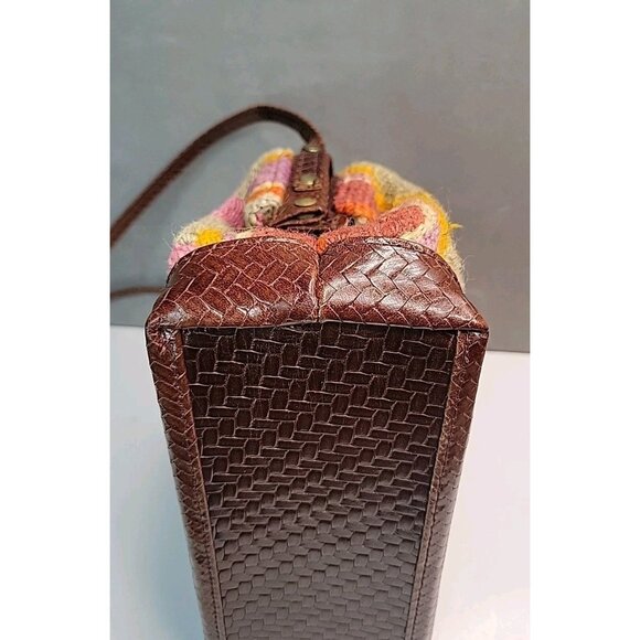 Vtg RARE T. Cappelli Plano Texas Handbag Shoulder Crossbody Purse Southwest Rug - Picture 6 of 16